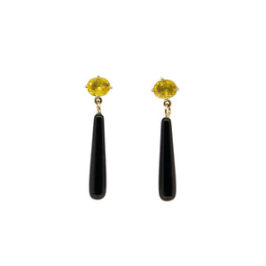 Yellow and black earrings