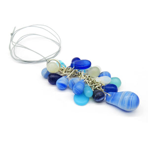Blue trade bead cluster pendant