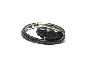 Black snake ring with sparkly eyes