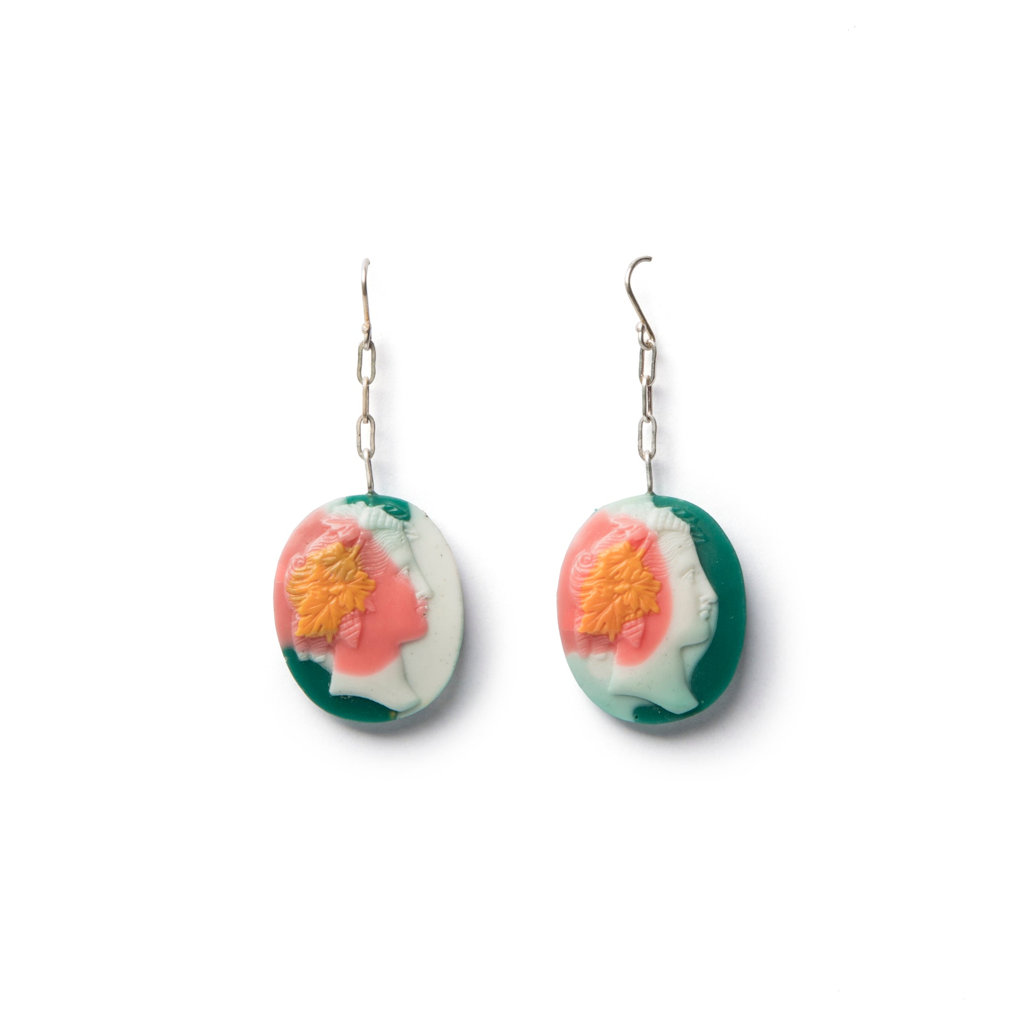 Multicoloured cameo earrings